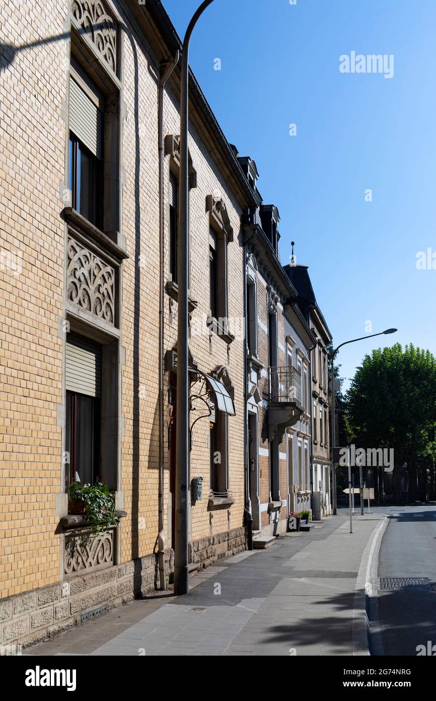 Europe, Luxembourg, Esch-sur-Alzette, Traditional Houses on Rue du Fossé Stock Photo