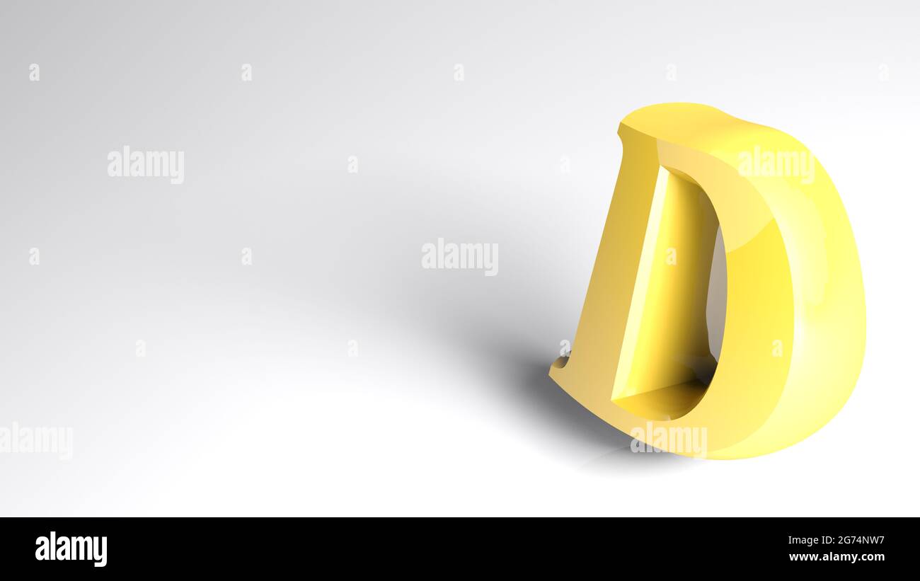 White background with D letter - 3D rendering illustration Stock Photo ...