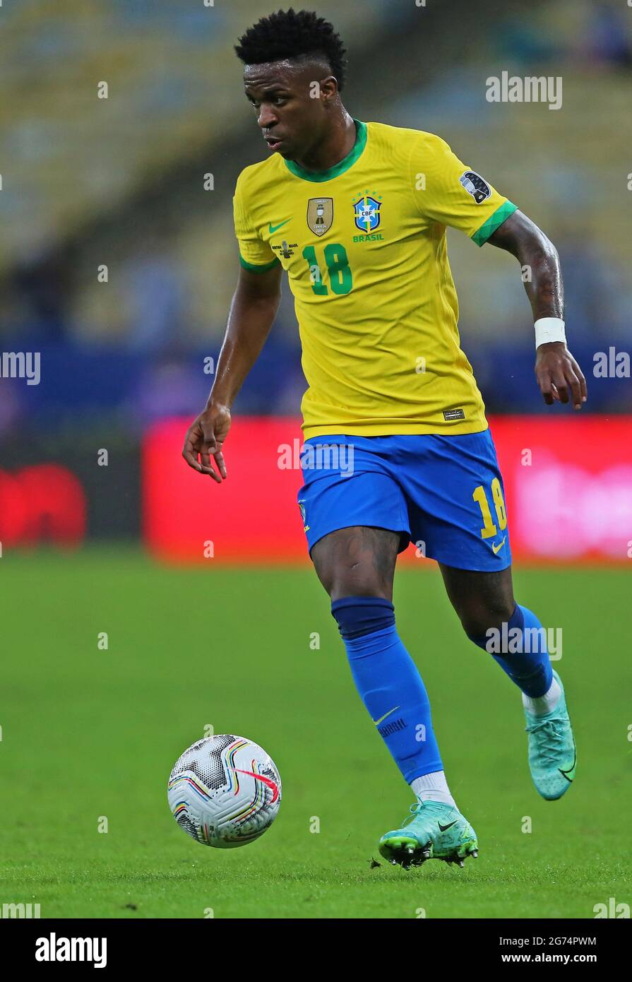 Vinícius Jr. do Brasil, durante a partida entre Argentina e Brasil ...