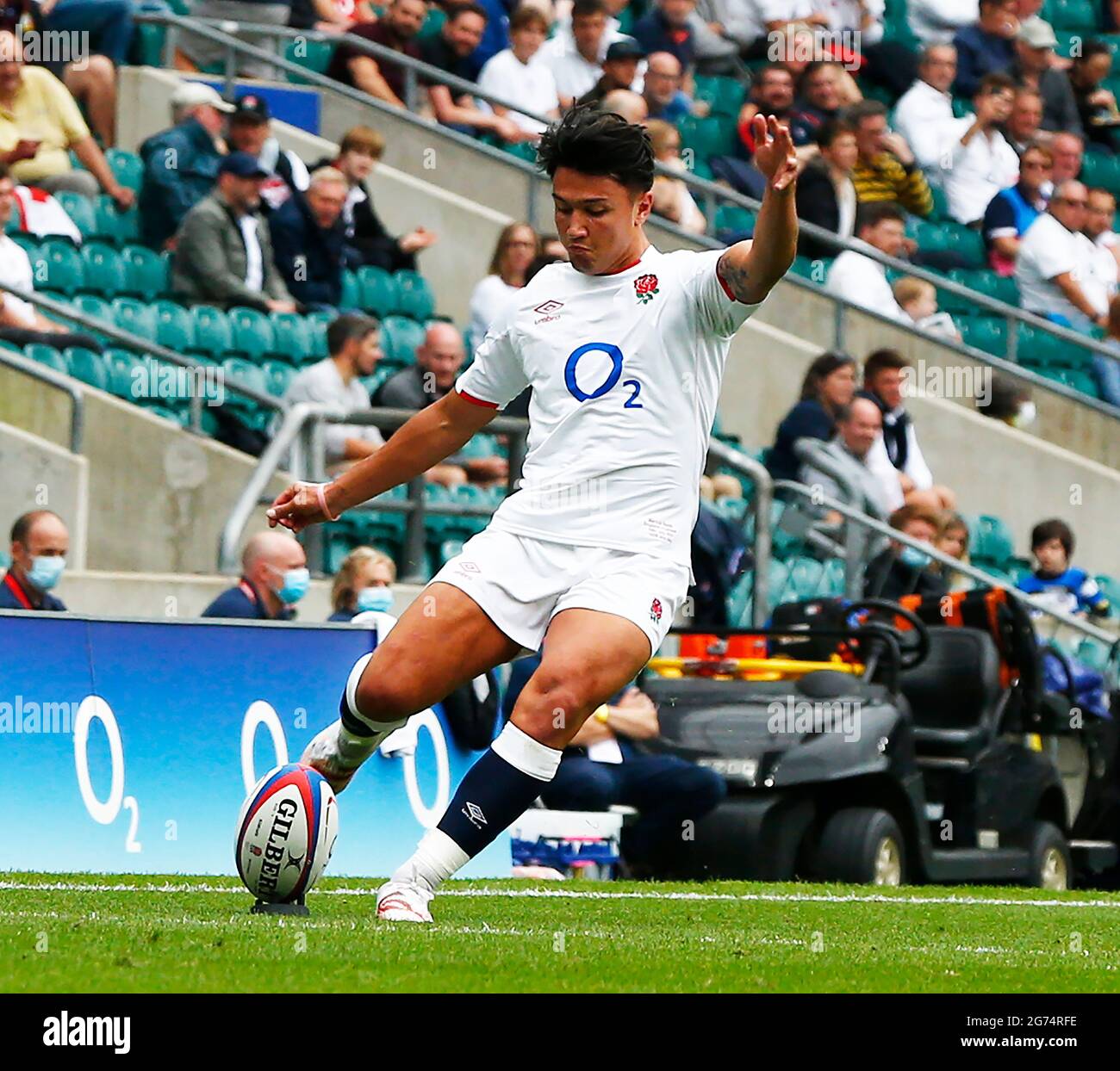 LONDON, ENGLAND - JULY 10: Marcus Smith (Harlequins) of England during International Friendly between England and Canada at Twickenham Stadium , Londo Stock Photo