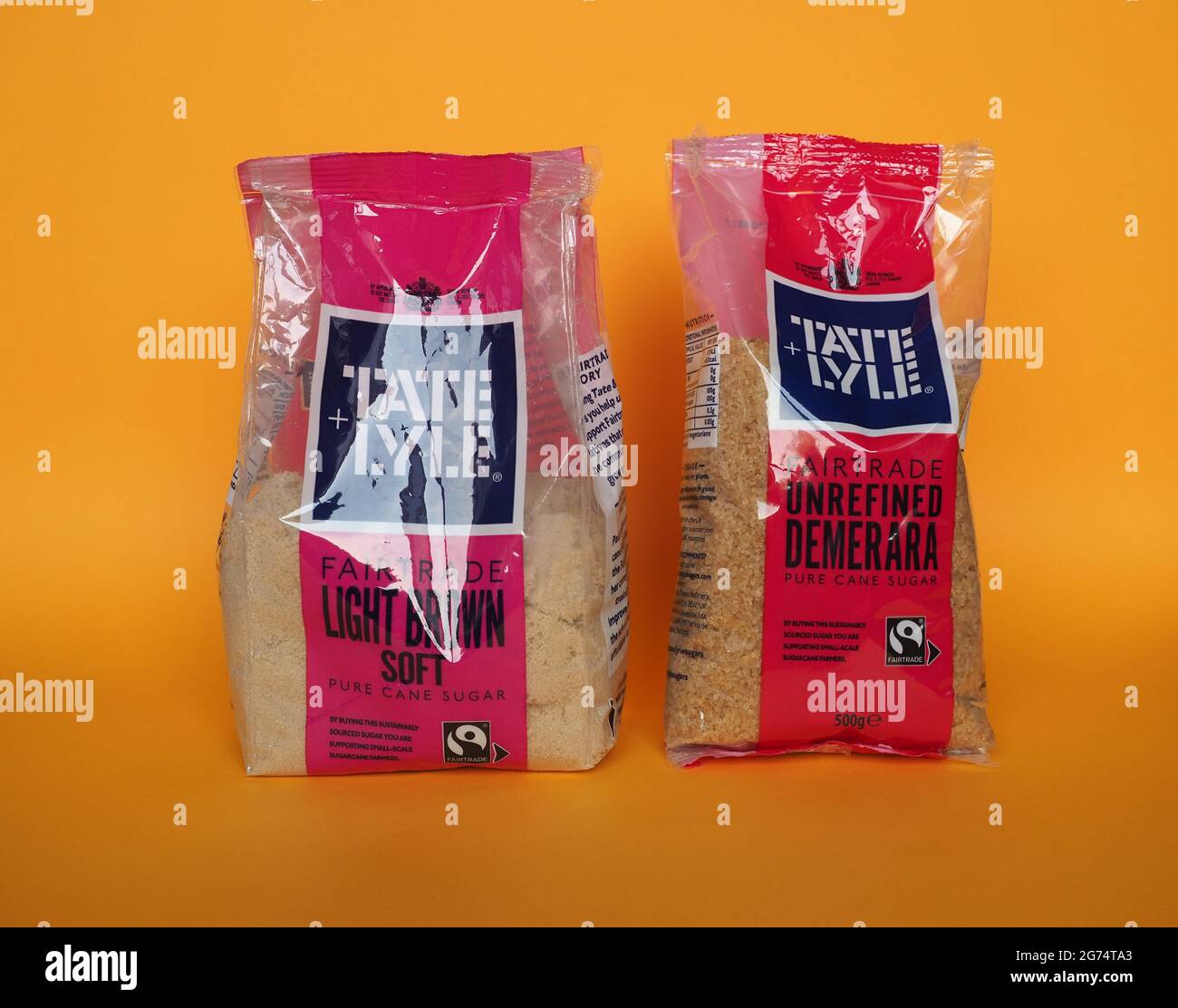 LIVERPOOL, UK CIRCA JUNE 2021 Packet of Tate and Lyle light brown