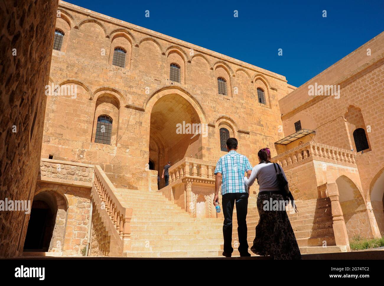 Midyat,Mardin/Turkey - 10/01/2010:Deyrulzafaran Syriac Monastery in Midyat Town Stock Photo