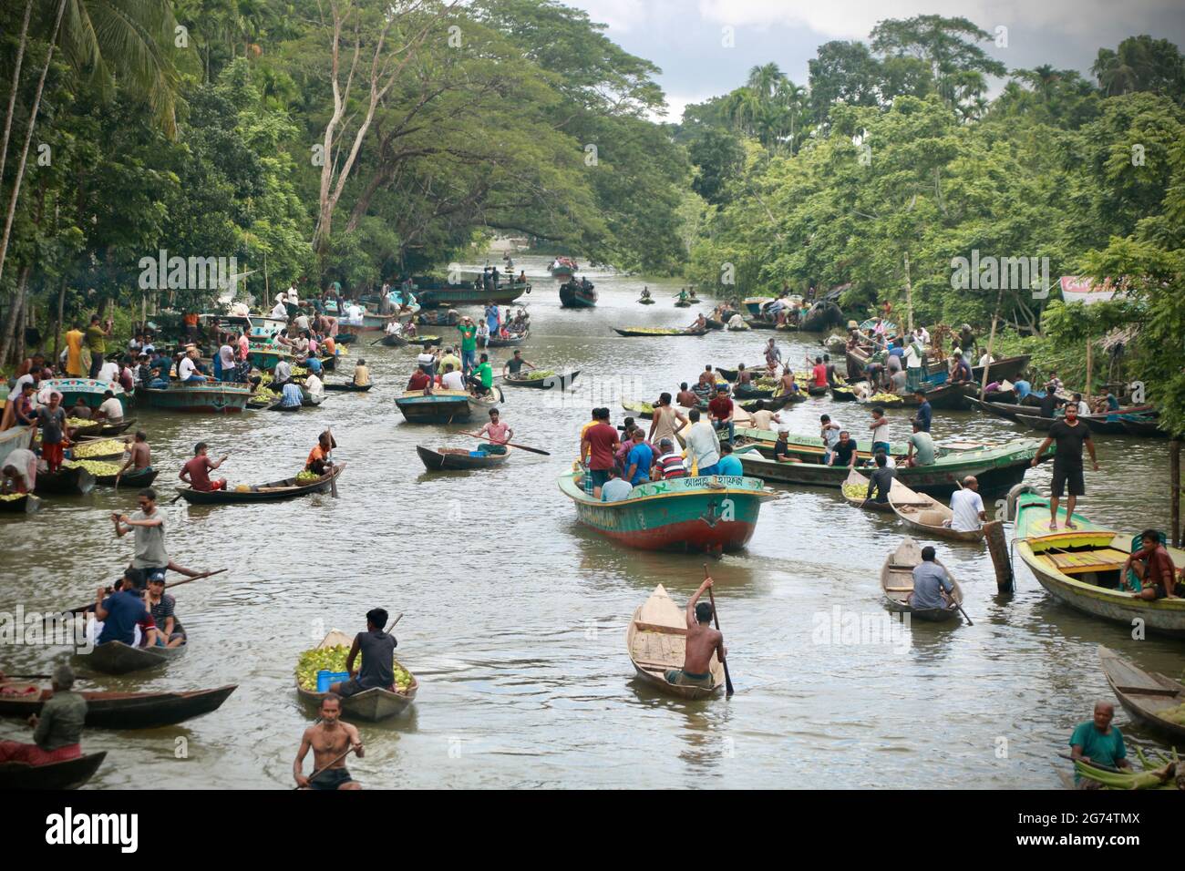 Floating Market of Bangladesh Stock Photo