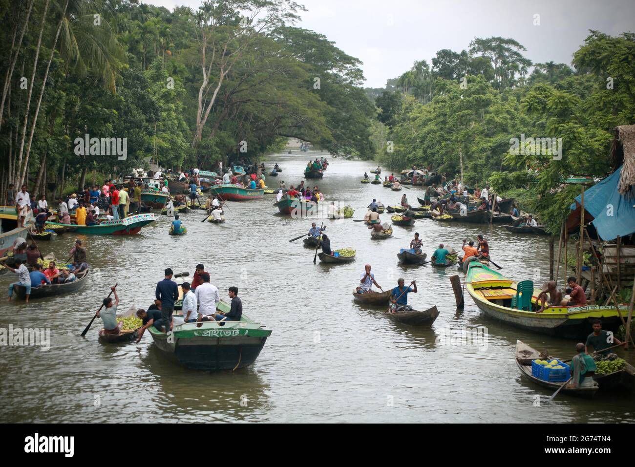 Floating Market of Bangladesh Stock Photo