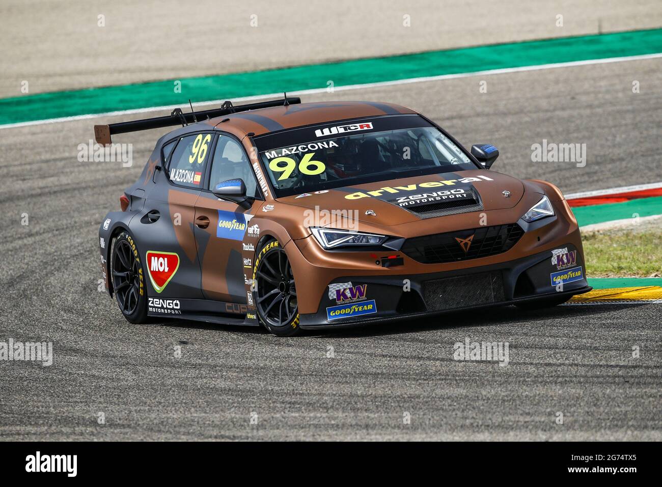 96 Azcona Mikel (spa), Zengo Motorsport, Cupa Leon Competicion TCR, action during the 2021 FIA WTCR Race of, Spain. , . FIA World Touring Car Cup, on the Ciudad del Motor de Aragon, from July 10 to 11, 2021 in Alcaniz, Spain - Photo Xavi Bonilla/DPPI Credit: Independent Photo Agency/Alamy Live News Stock Photo