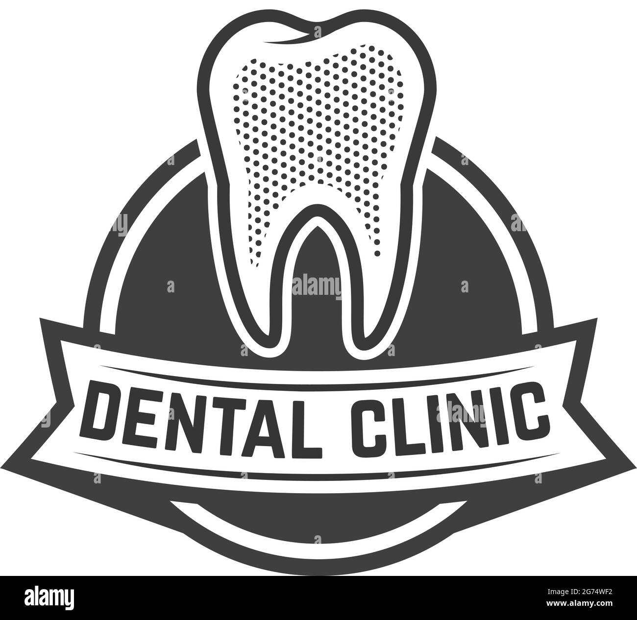 Dental clinic emblem template. Design element for poster, card, banner