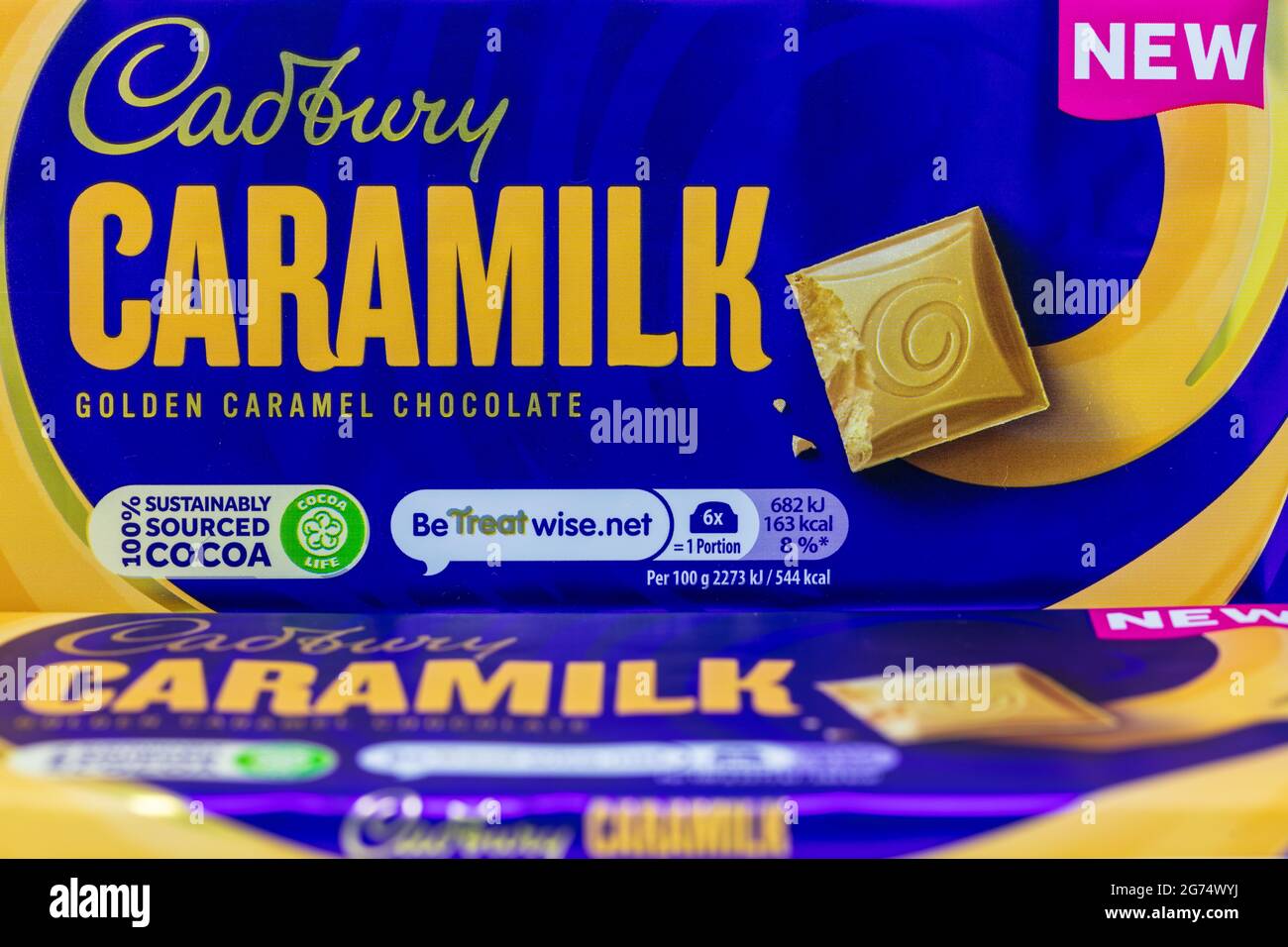 Cadbury Caramilk Chocolate Bar Stock Photo