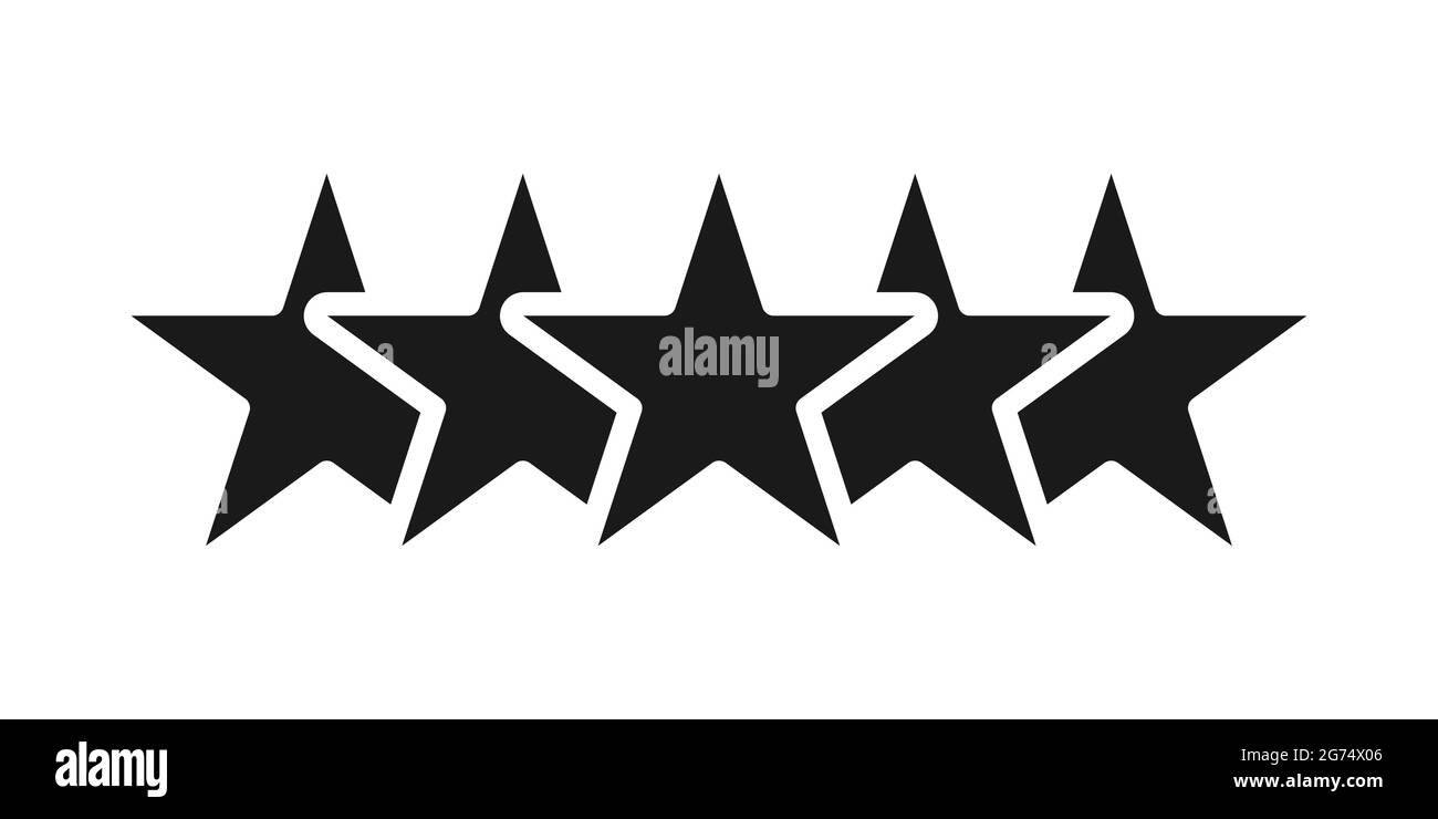 Customer review rating icon vector illustration. 5 star rating icon ...
