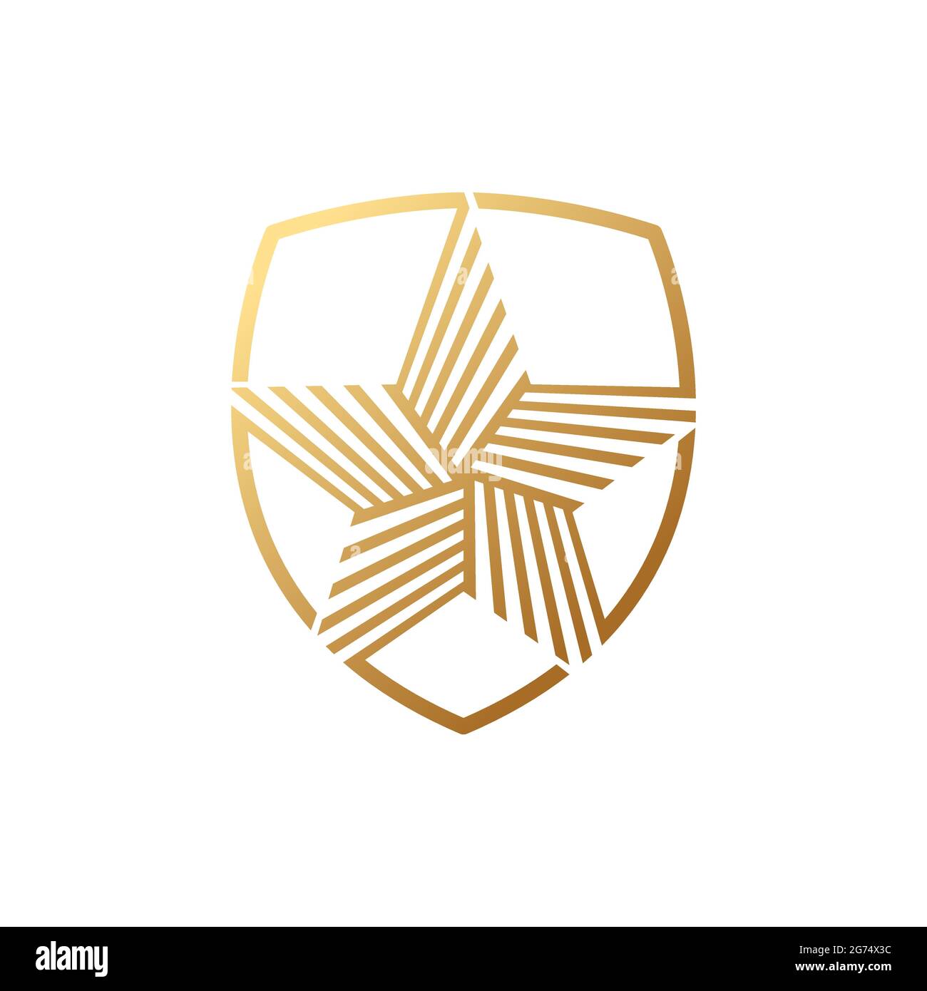 Abstract Star Logo icon Design Vector template. Star Logo with Shield ...