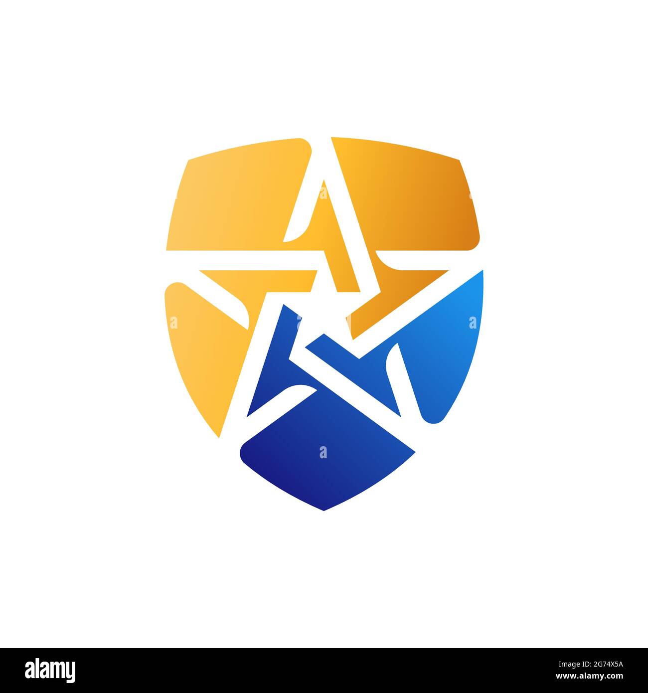 Abstract Star Logo icon Design Vector template. Star Logo with Shield ...