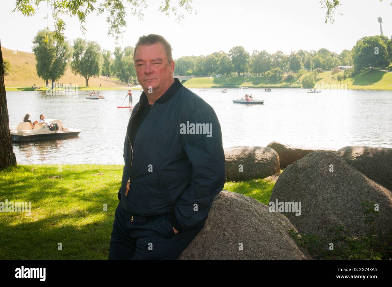 Actor Peter Kurth seen at 'Kino am Olympiasee' before the screening of his new series 'Glauben' from Ferdinand von Schirach during Filmfest München Stock Photo