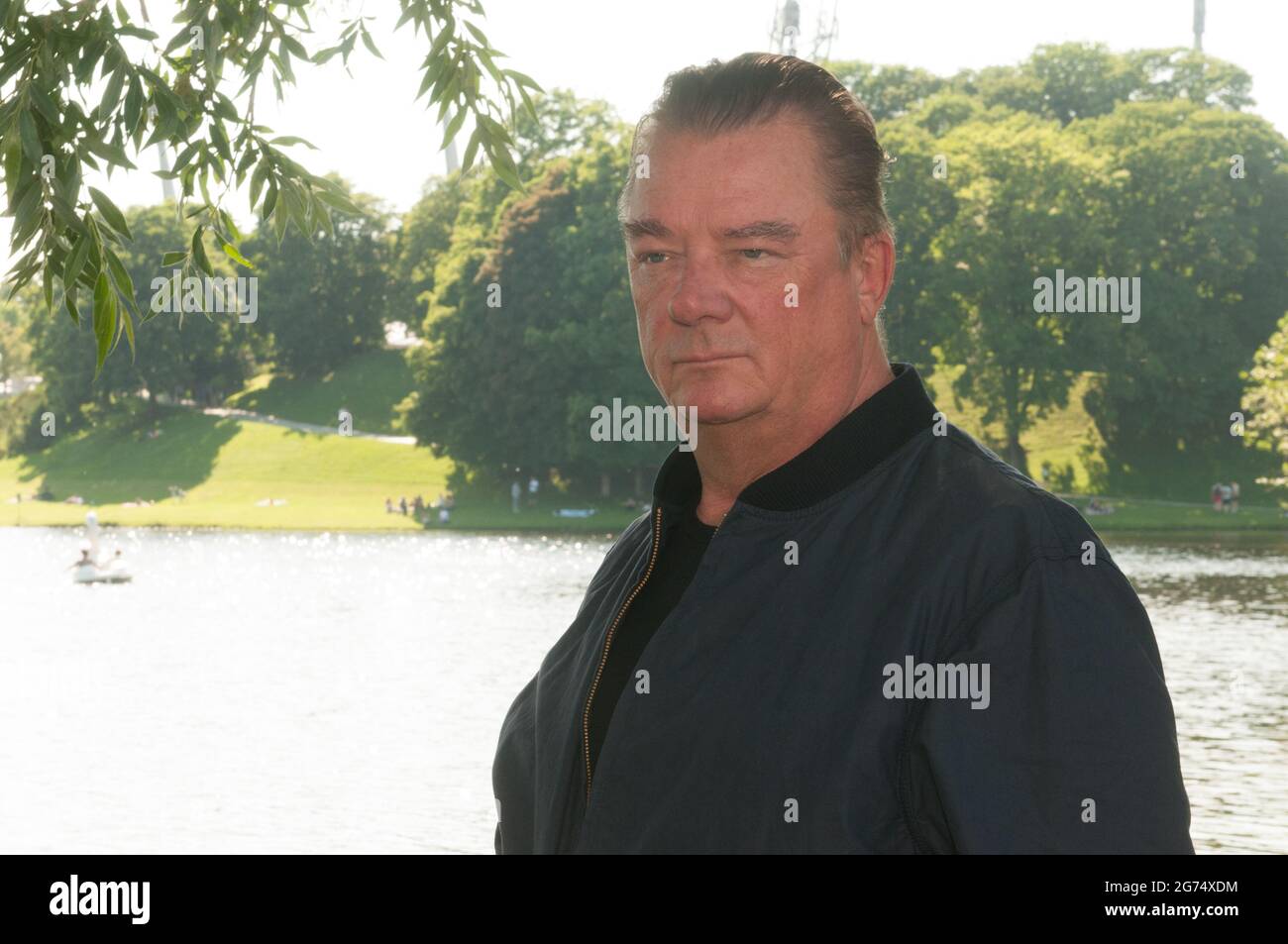 Actor Peter Kurth seen at 'Kino am Olympiasee' before the screening of his new series 'Glauben' from Ferdinand von Schirach during Filmfest München Stock Photo