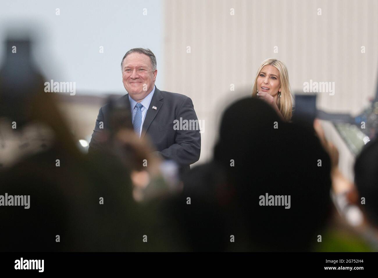 June 30, 2019-Osan, South Korea-US Secretary mike pompeo and Ivanka Trump attends for their US military meeting event at Osan Military Airbase, South Korea. Stock Photo