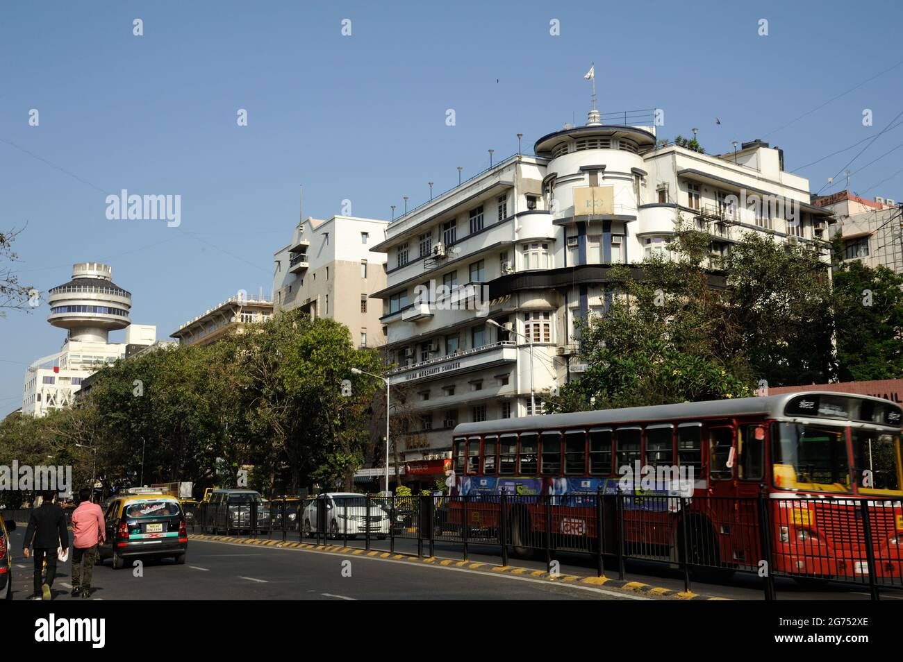 Mumbai; Maharashtra; India- Asia; March; 2015 : Building of Indian Merchants Chamber (Head Office), and ambassador hotel churchgate veer nariman road Stock Photo