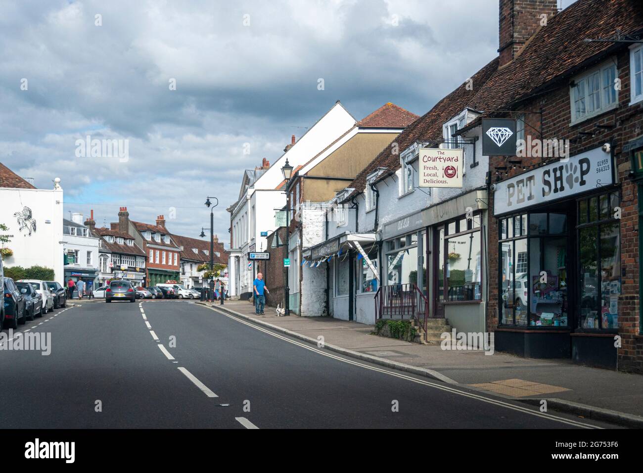 Street view of the village of Westerham, Kent, UK Stock Photo Alamy