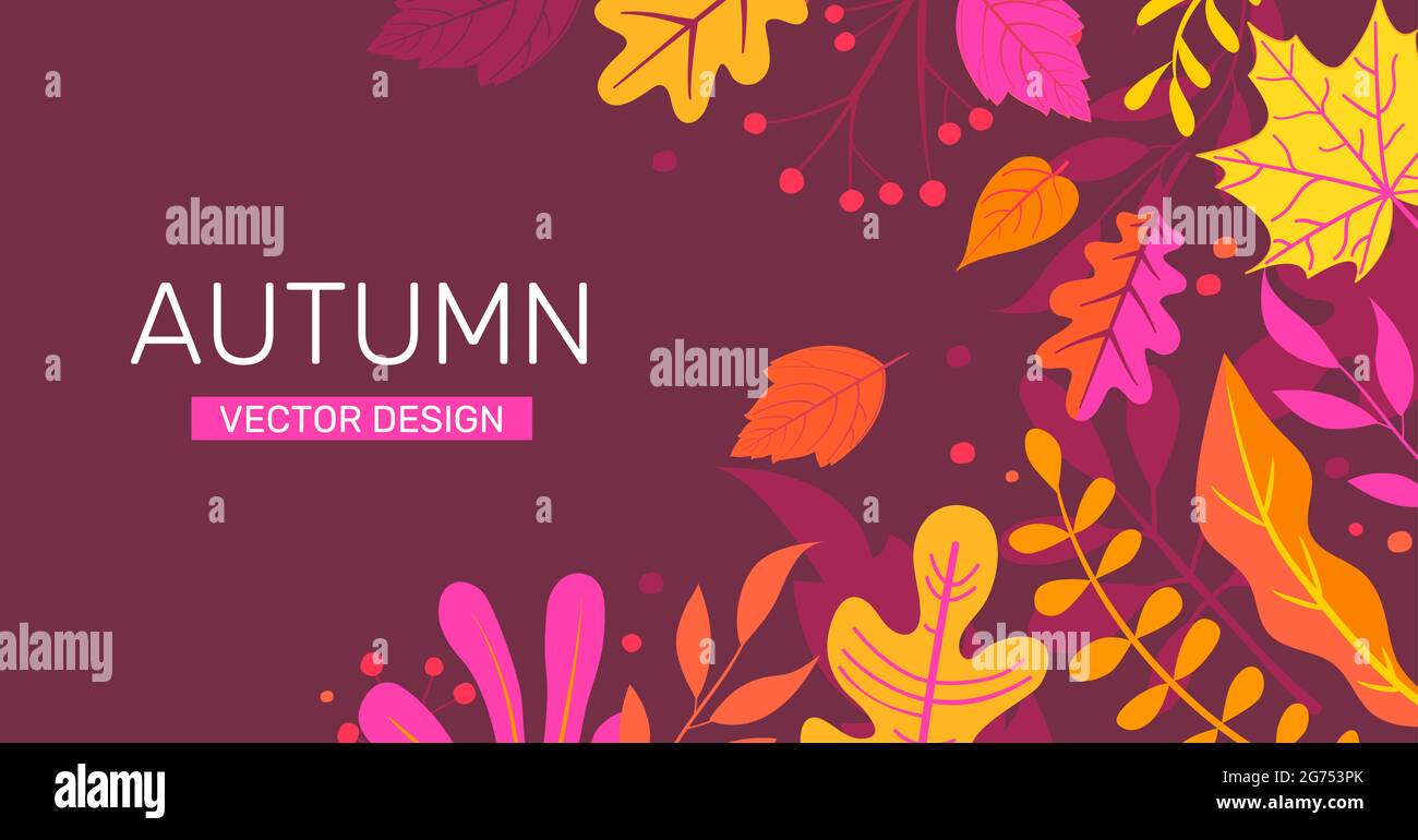 Autumn banner with autumn leaves, place for text Stock Vector Image ...