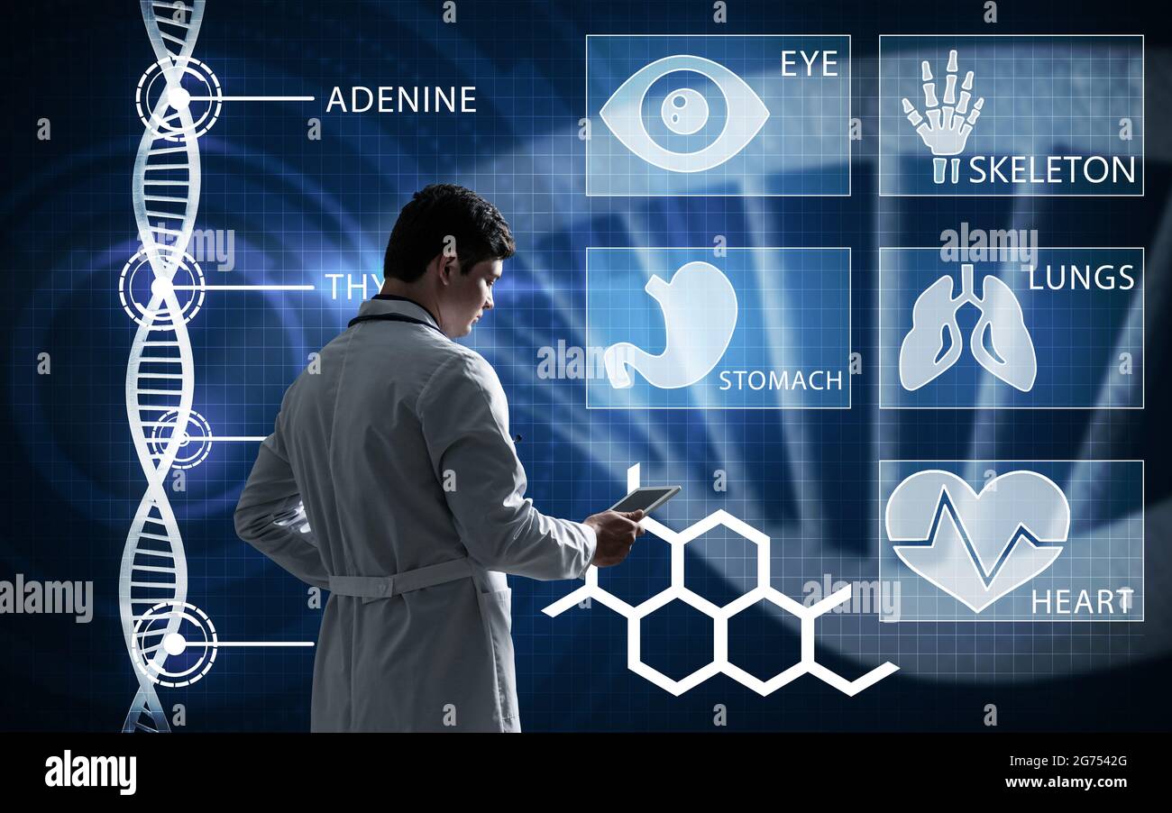 Doctor works virtual interface hi-res stock photography and images - Alamy