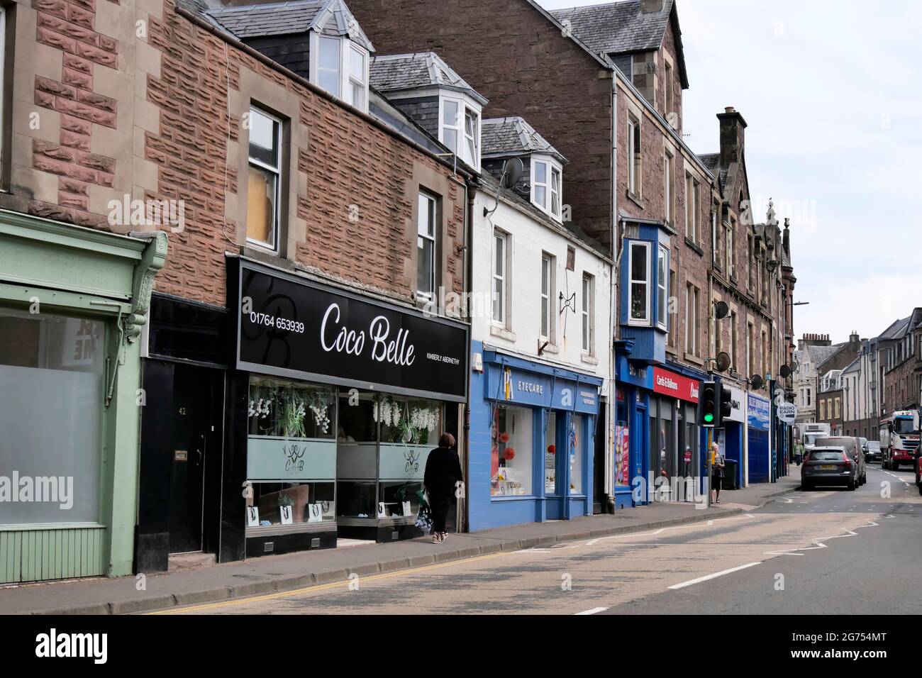 High Street,Crieff,Scotland Stock Photo