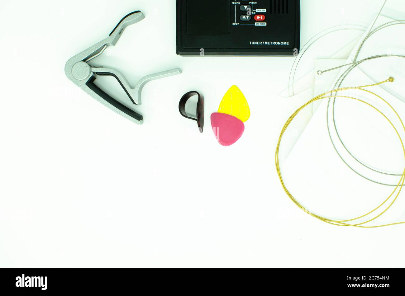 Music instrument accessories Guitar capo isolated white background