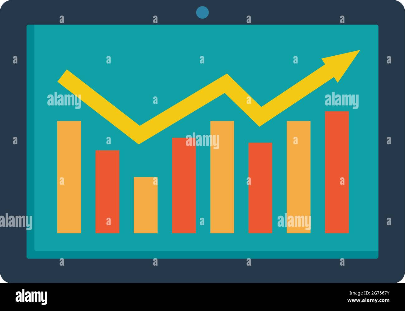 Tablet graph icon flat isolated vector Stock Vector Image & Art - Alamy