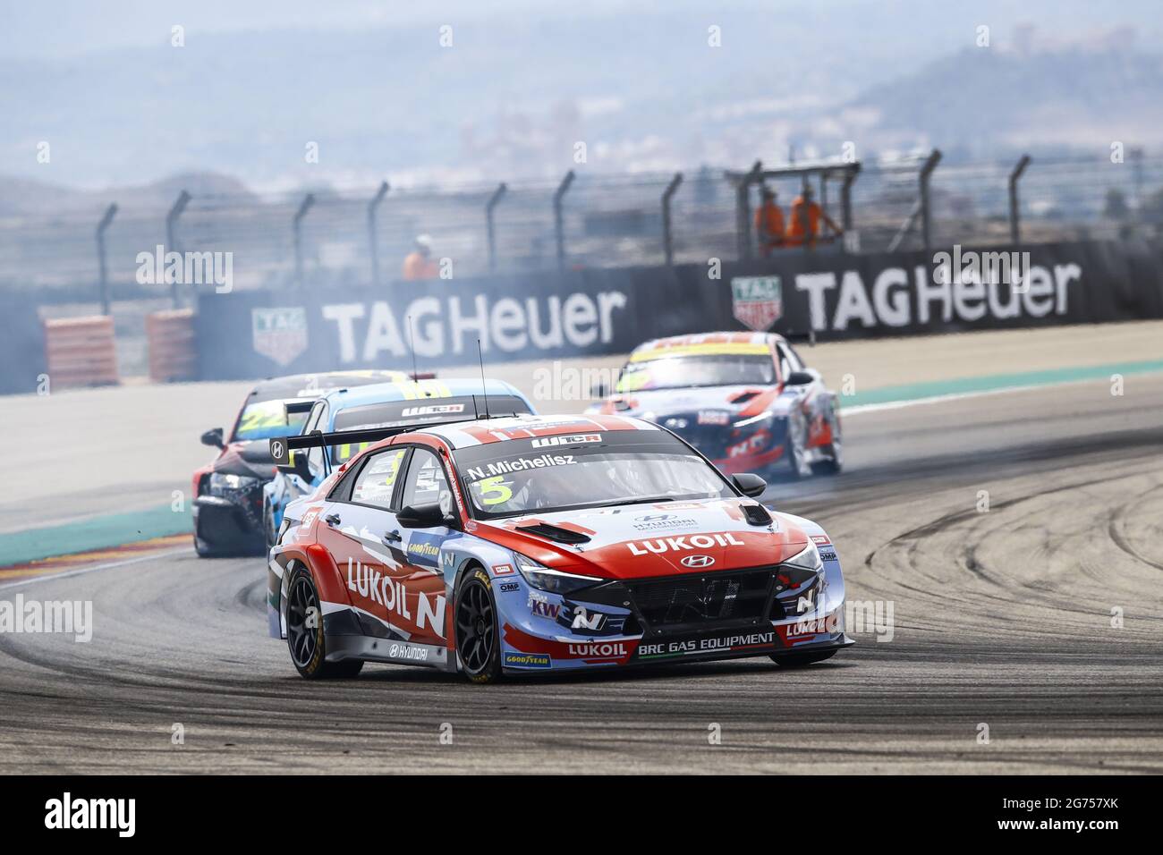 05 Michelisz Norbert (hun), BRC Hyundai N Lukoil Squadra Corse, Hyundai Elantra N TCR, action during the 2021 FIA WTCR Race of Spain, 3rd round of the 2021 FIA World Touring Car Cup, on the Ciudad del Motor de Aragon, from July 10 to 11, 2021 in Alcaniz, Spain - Photo Xavi Bonilla / DPPI Stock Photo