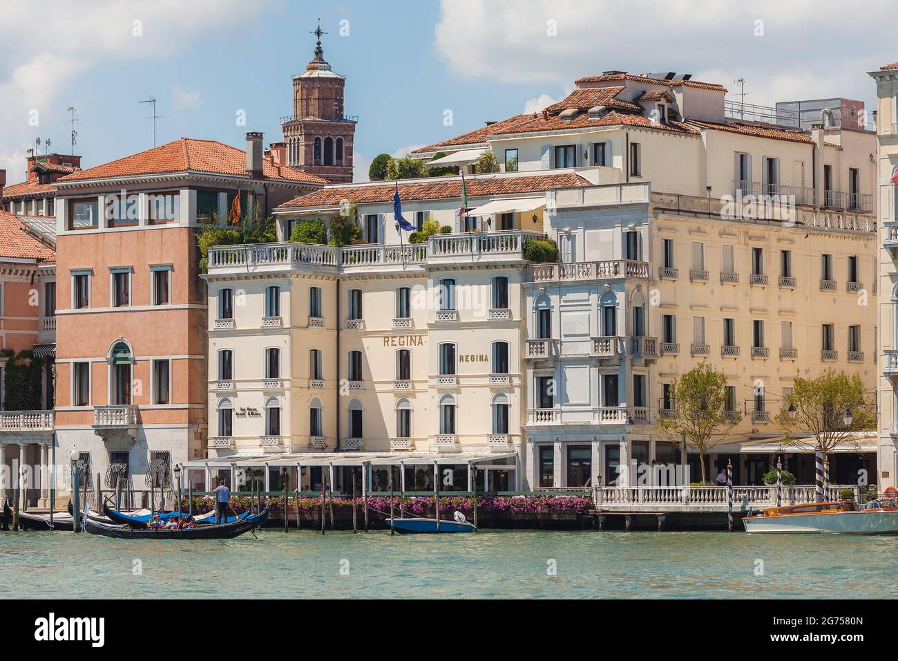 Venice, Italy - June 15, 2016 Hotel Regina on the Grand Canal, Venice, Italy Stock Photo