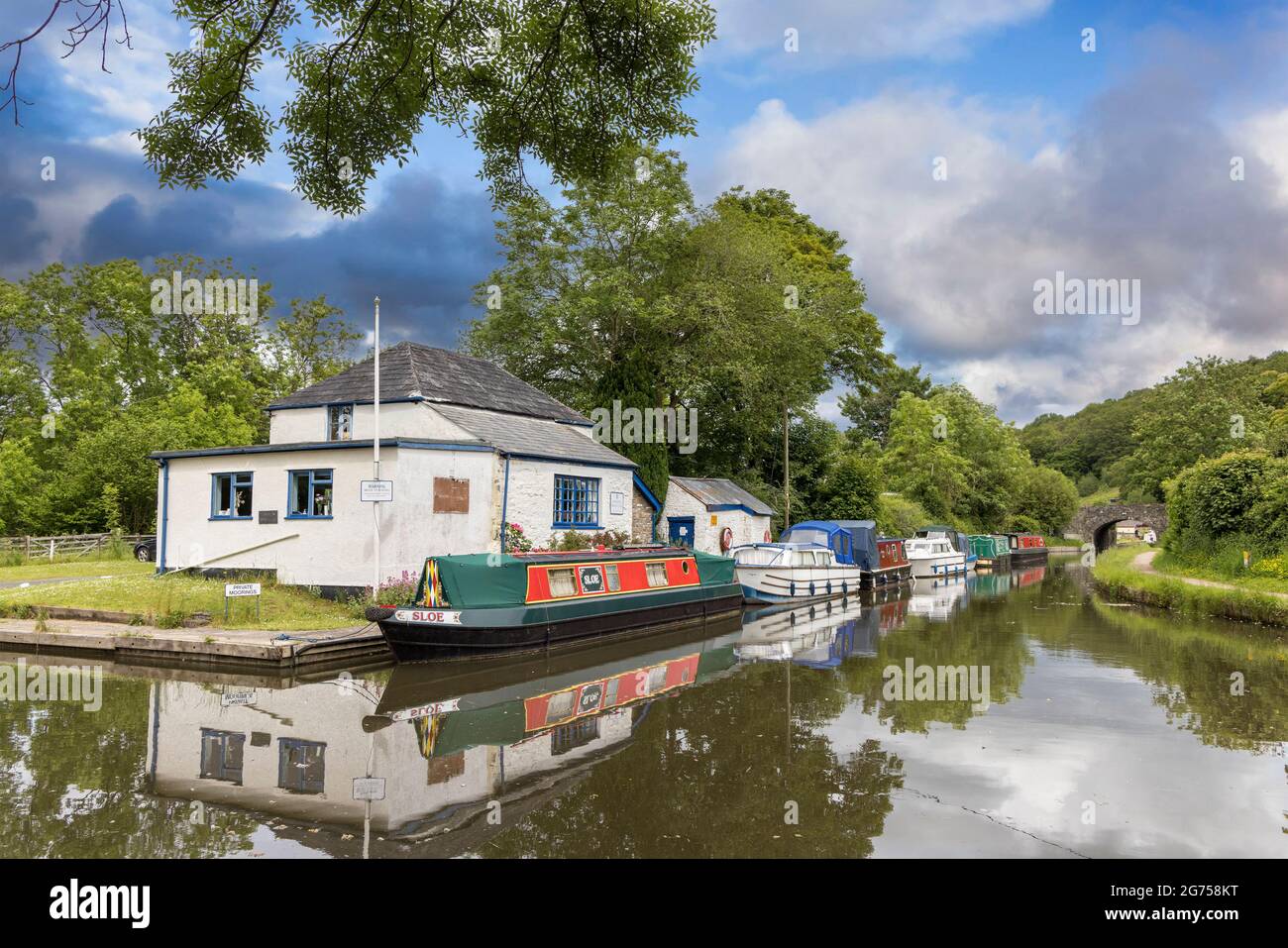 The wharf at Gilwern on the Brecon and Abergavenny canal, Wales, UK Stock Photo