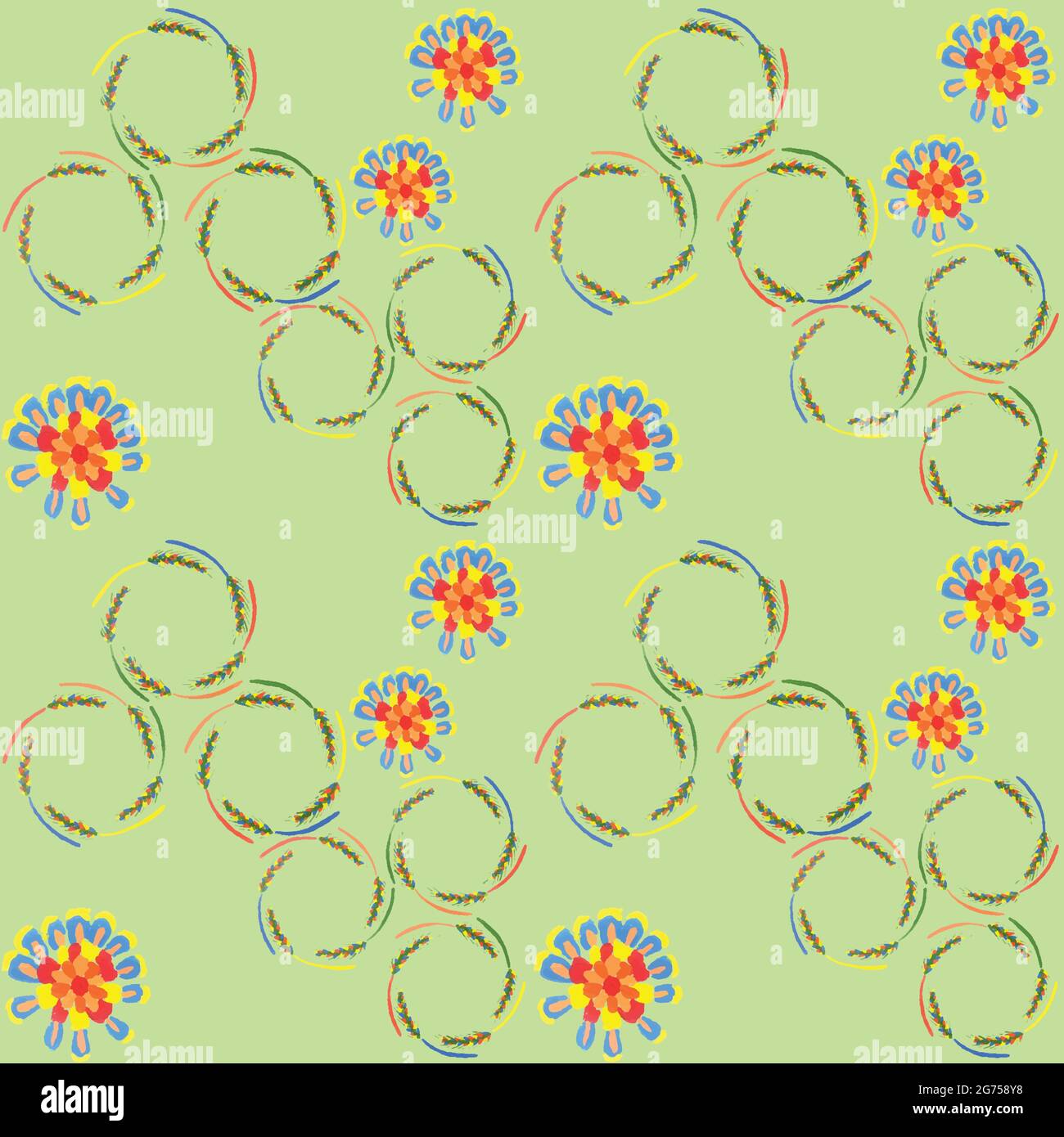 Seamless patterns with illustration of corn and leaves Stock Vector ...