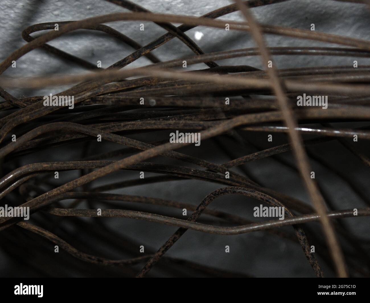 A closeup shot of rusty old wires in a group Stock Photo - Alamy