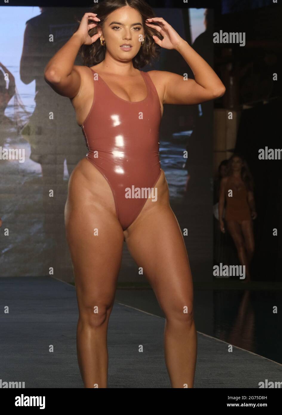 Sports Illustrated model Natalie Mariduena walks in the 2021