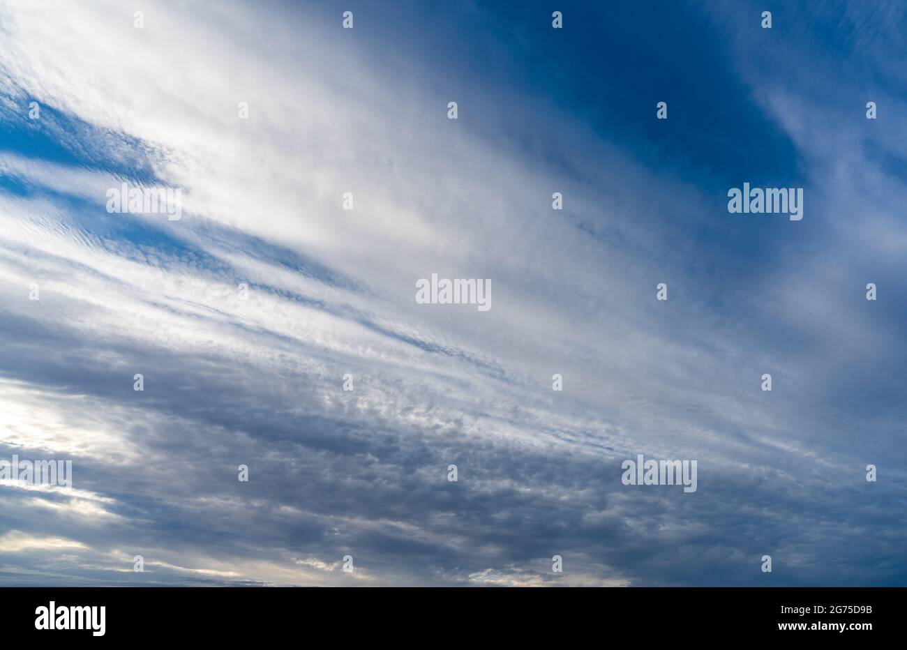 Cloudy sky background pattern, wide angle view Stock Photo - Alamy