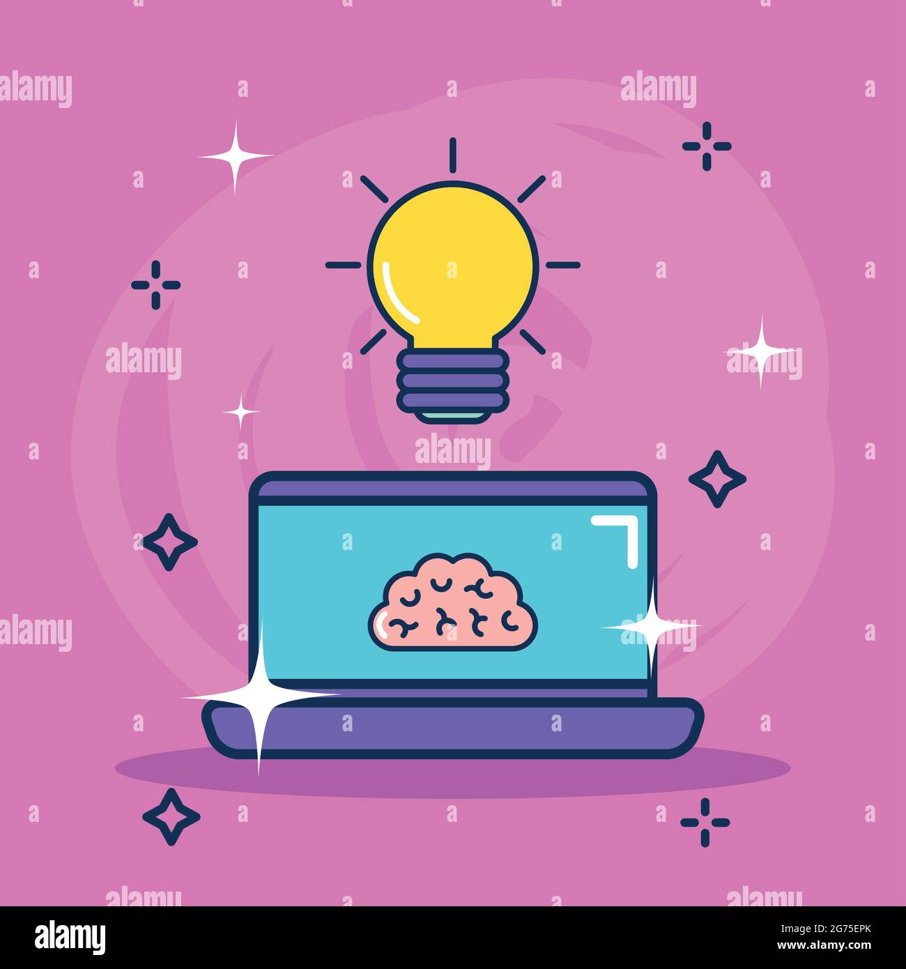 light bulb and laptop, idea concept Stock Vector Image & Art - Alamy
