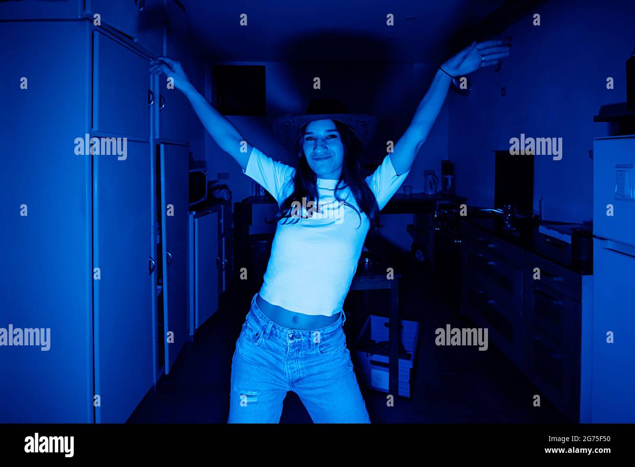 Crazy young woman dancing in hi-res stock photography and images - Alamy