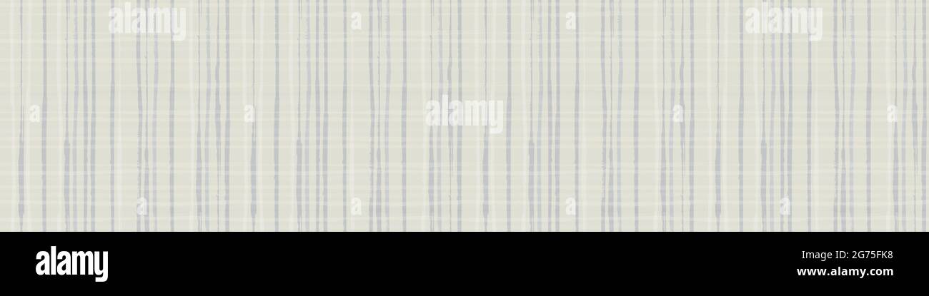 Burlap texture ribbon border vector seamless border. Canvas textured banner natural beige ecru plaid painterly blended watercolor effect. Weave Stock Vector
