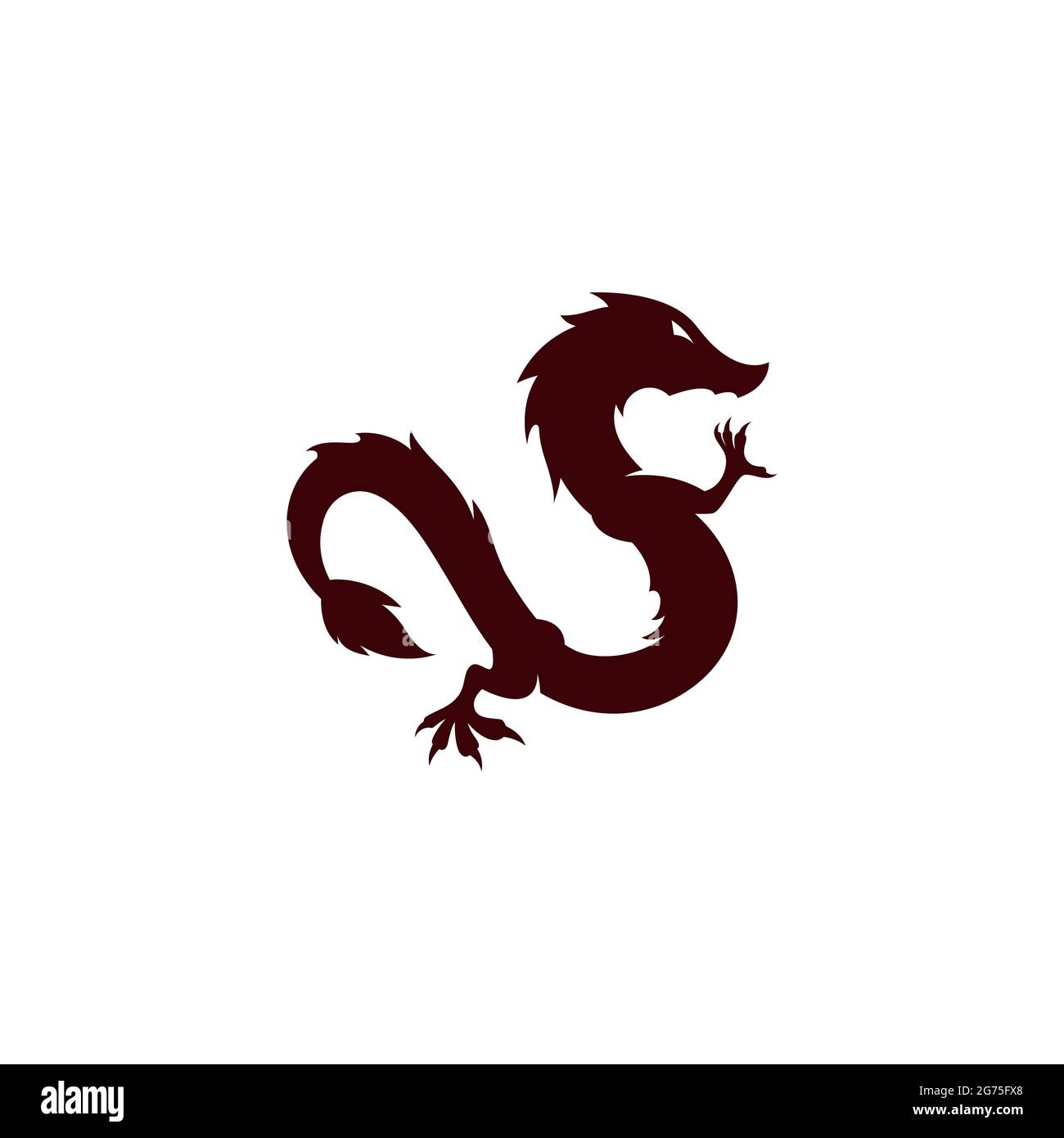 Chinese red dragon vector silhouette hi-res stock photography and