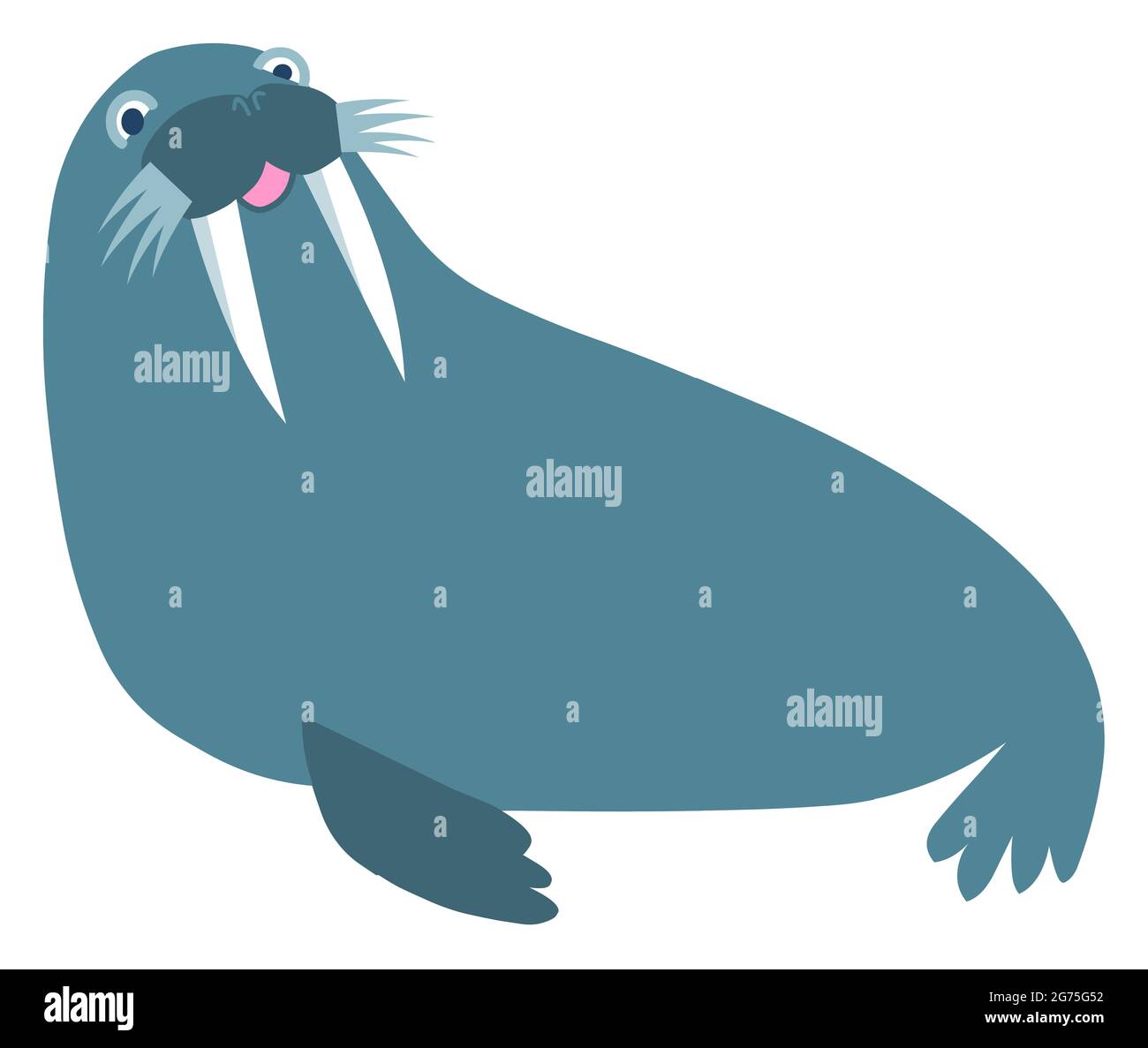 Blue walrus, animal illustration Stock Photo