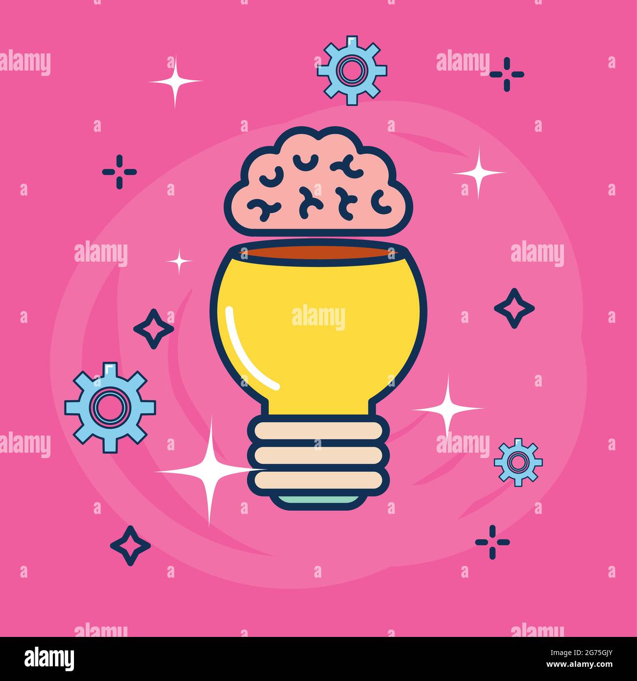 light bulb with brain, idea creative Stock Vector Image & Art - Alamy