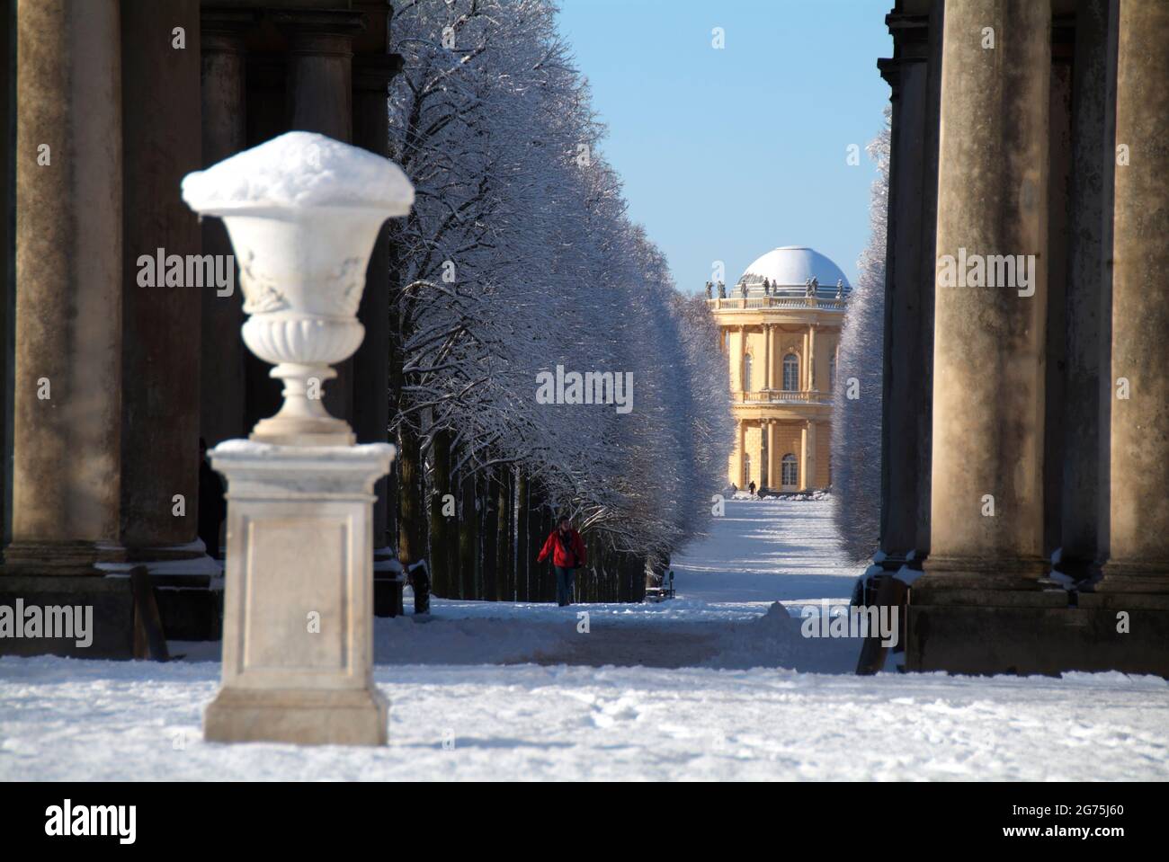 The snowy  Belvedere Klausberg in winter Stock Photo