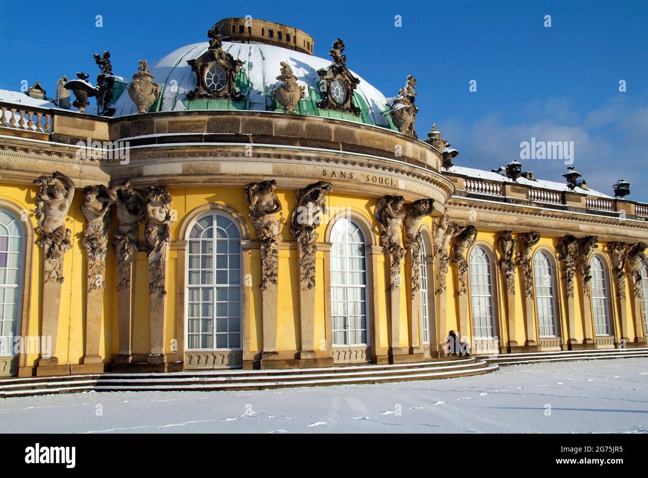 Snow covered Sanssouci Palace in Potsdam Stock Photo Alamy