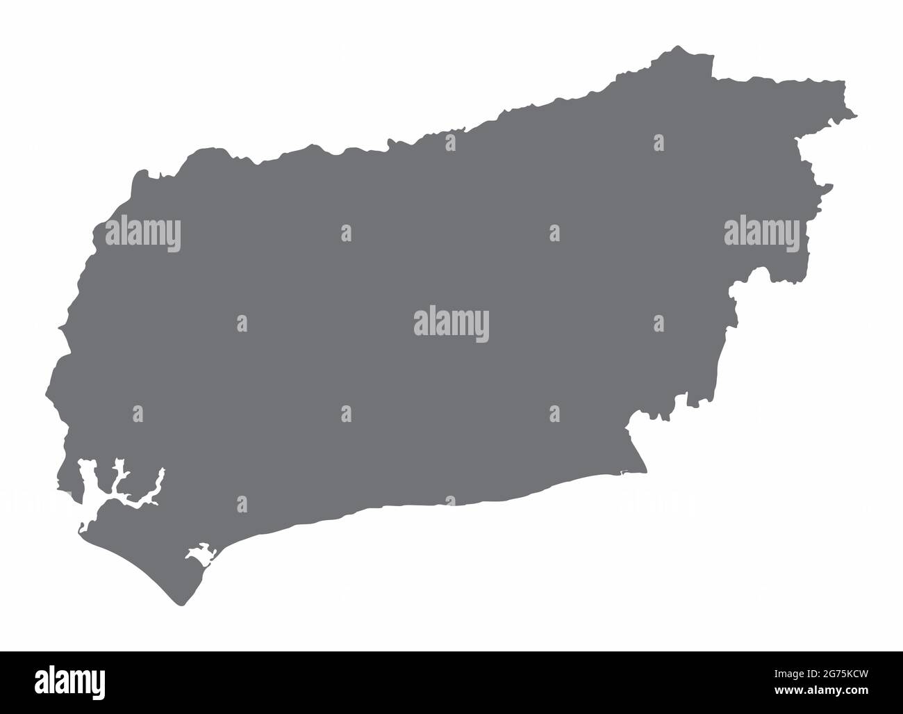 West Sussex county silhouette map isolated on white background, England Stock Vector