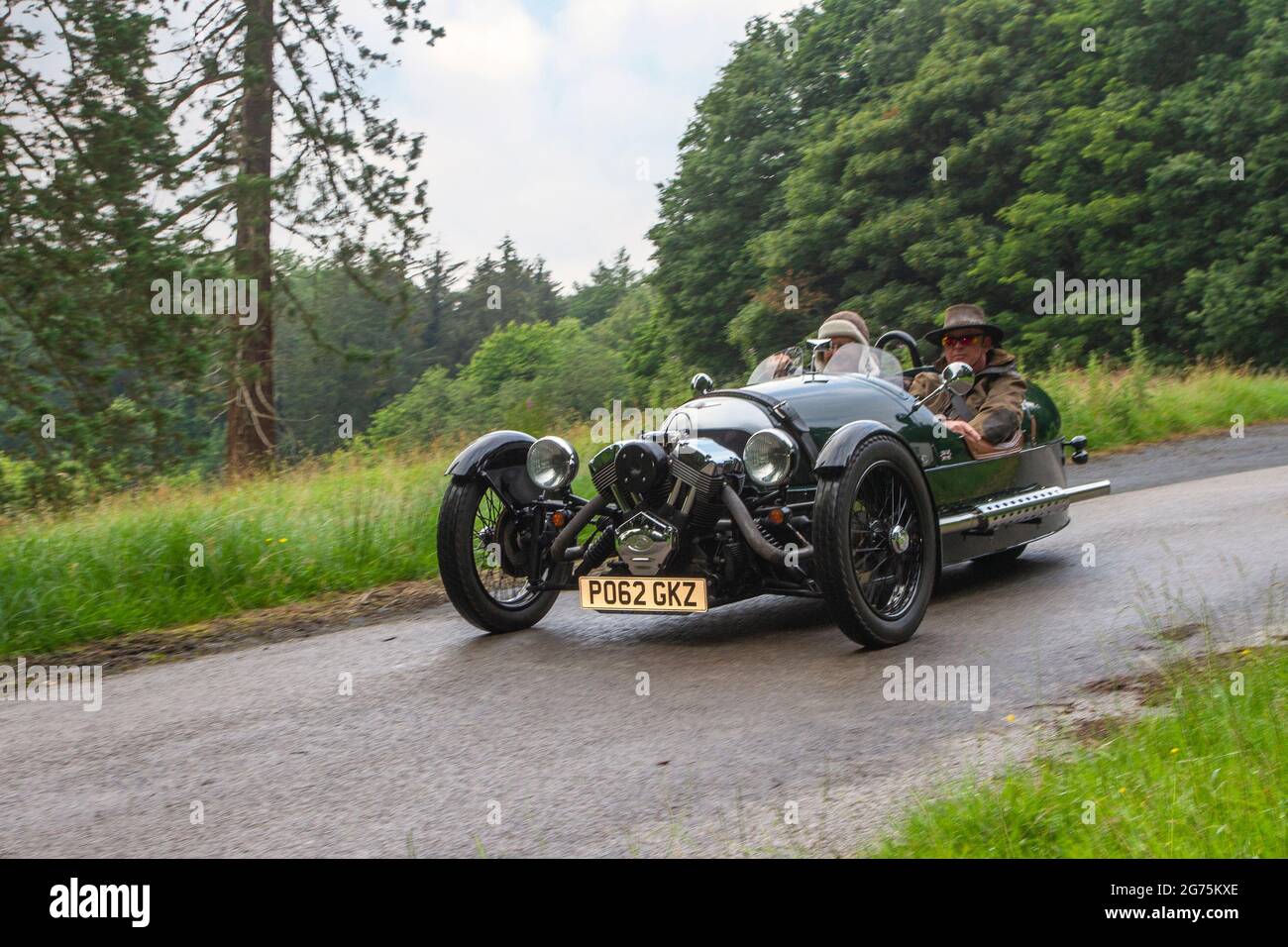 1929 20s Morgan Aero petrol two seater en-route KLMC The Cars the Star Show in Holker Hall & Gardens, Grange-over-Sands, UK, Stock Photo