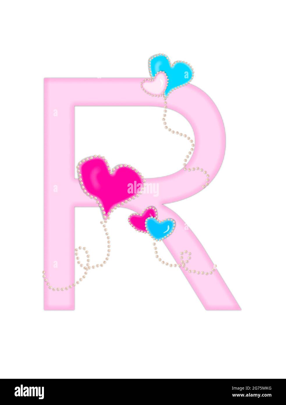 The letter R, in the alphabet set 
