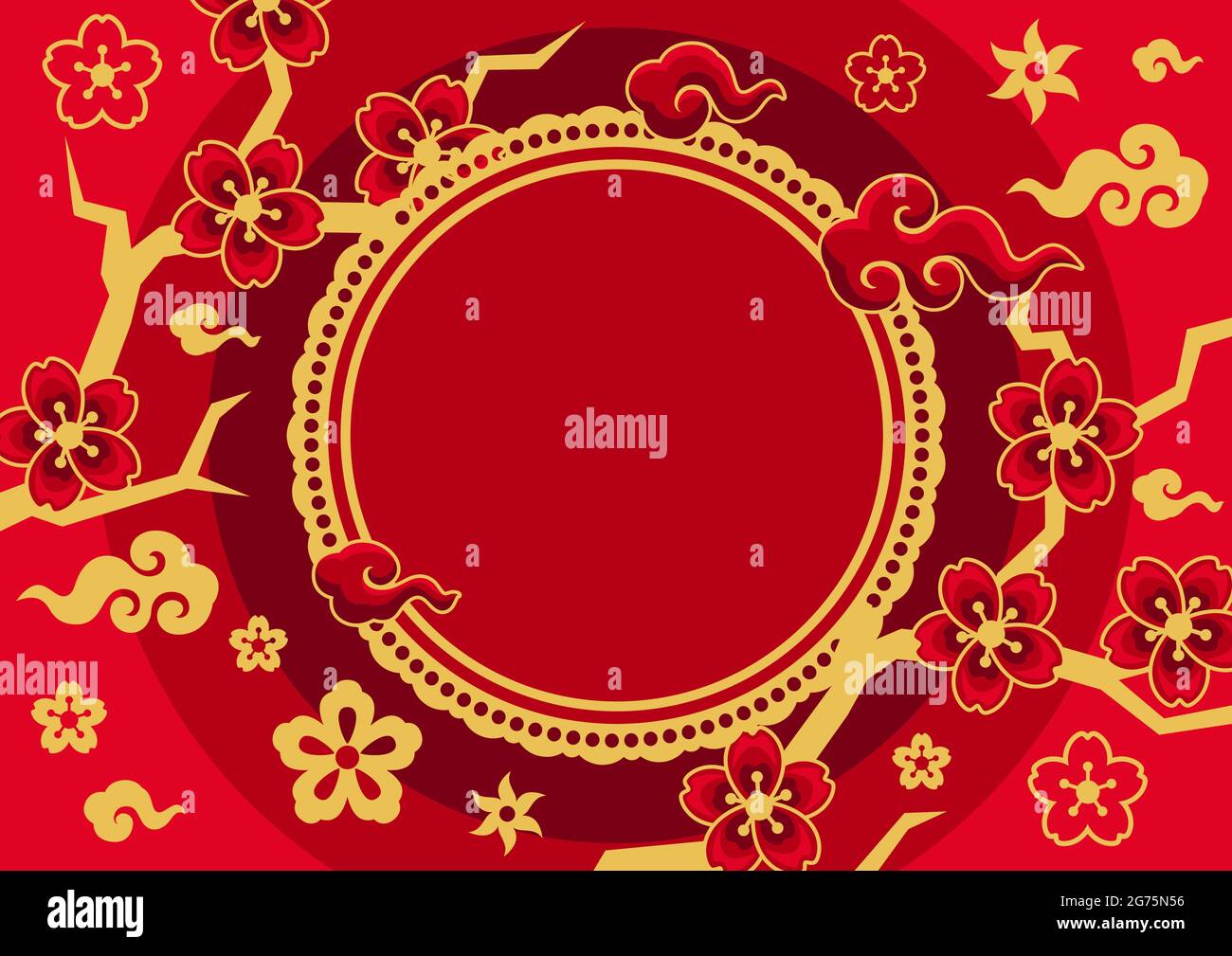 Happy Chinese New Year greeting card. Background with oriental symbols  Stock Vector Image & Art - Alamy