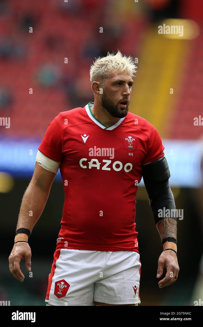 Josh Turnbull of Wales looks on.Rugby international friendly , Wales v  Argentina, Summer series match at the Principality Stadium in Cardiff on  Saturday 10th July 2021. pic by Andrew Orchard/Andrew Orchard sports