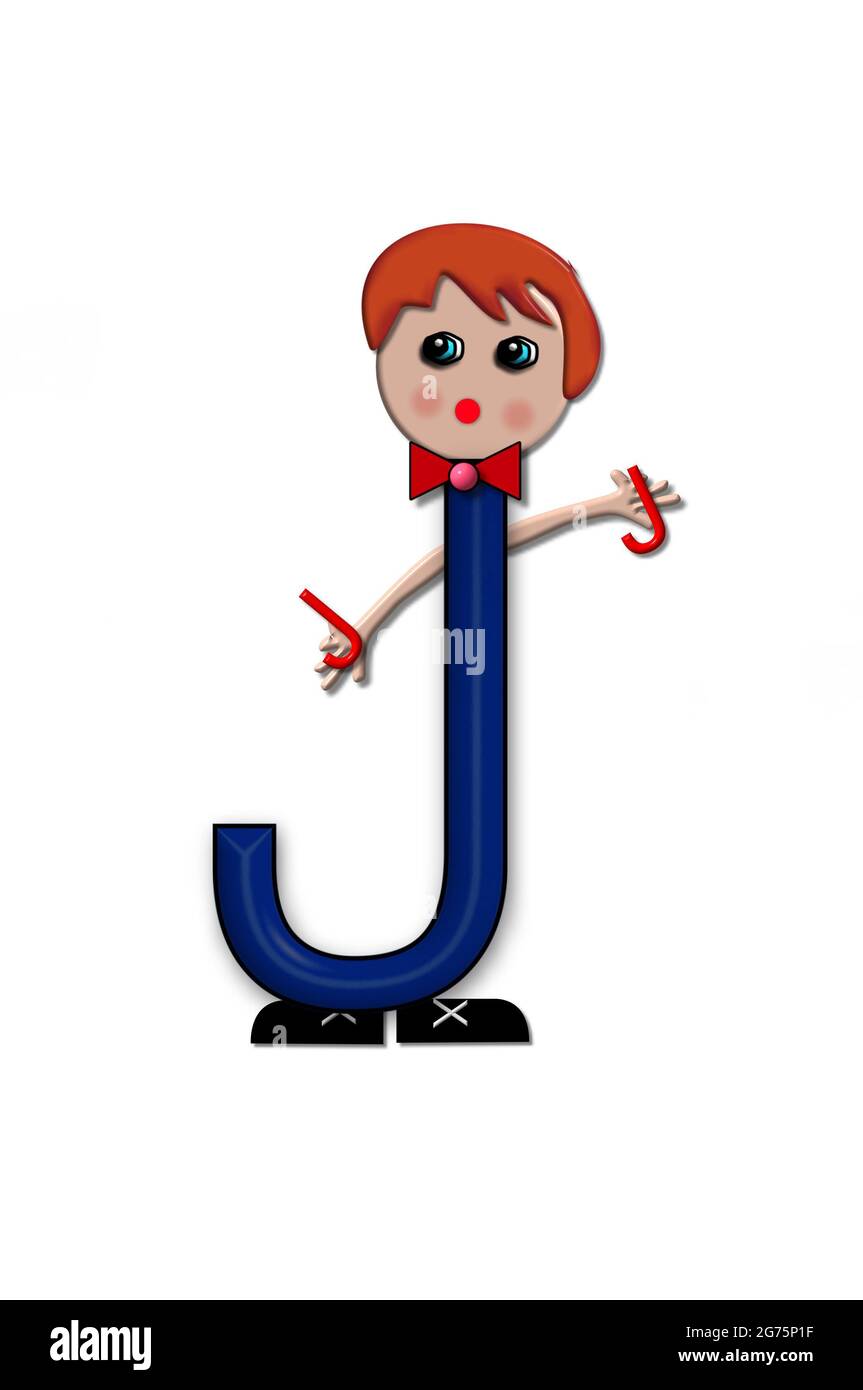 The letter J, in the alphabet set Living Letters, has head, arms and ...