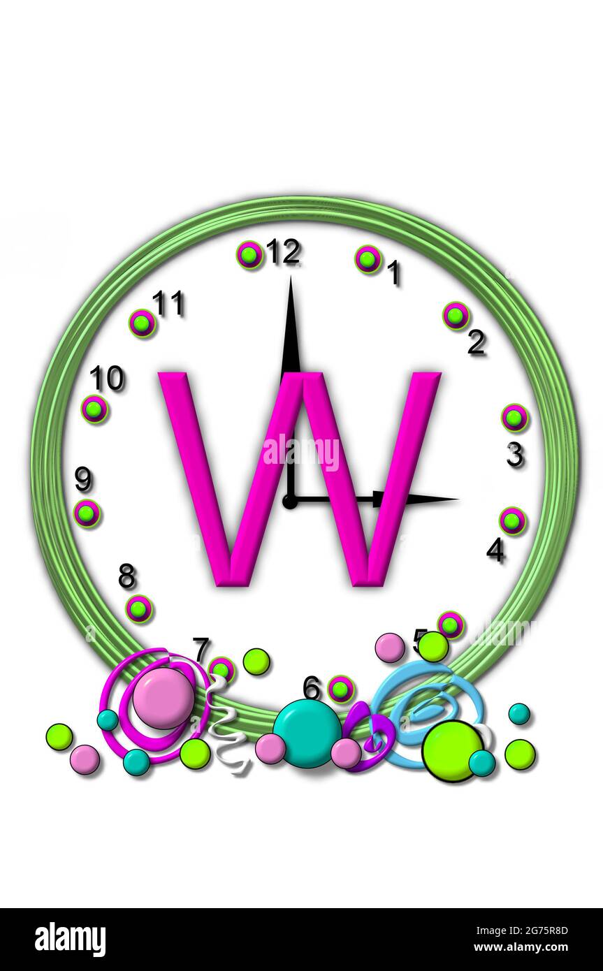 Clock Wb The letter W, in the alphabet set Timeless, is sitting in the middle of ...