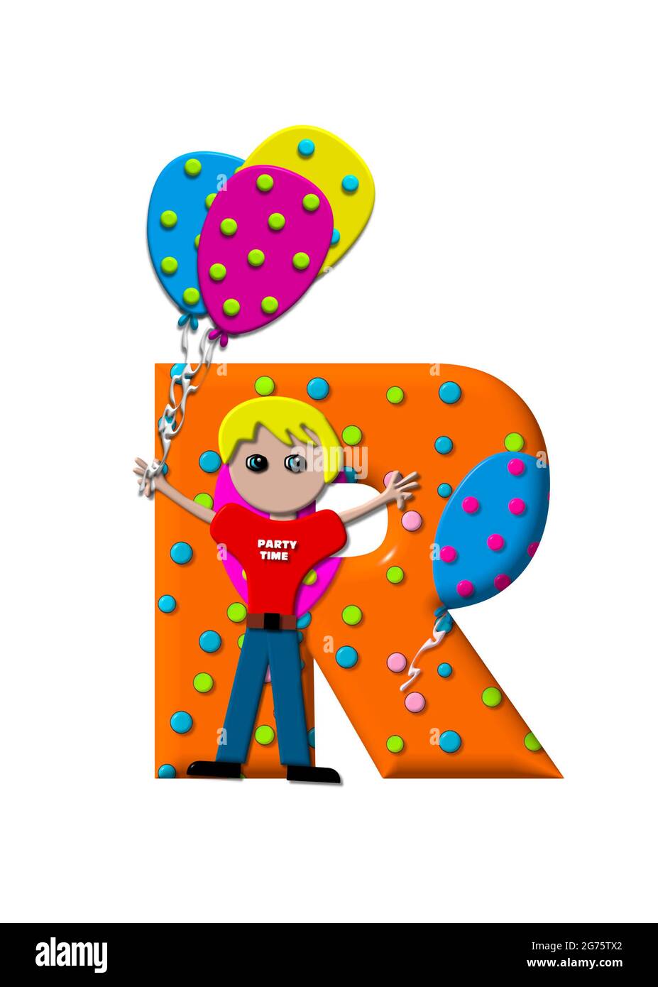 The letter R, in the alphabet set Preparing to Party, is filled with ...