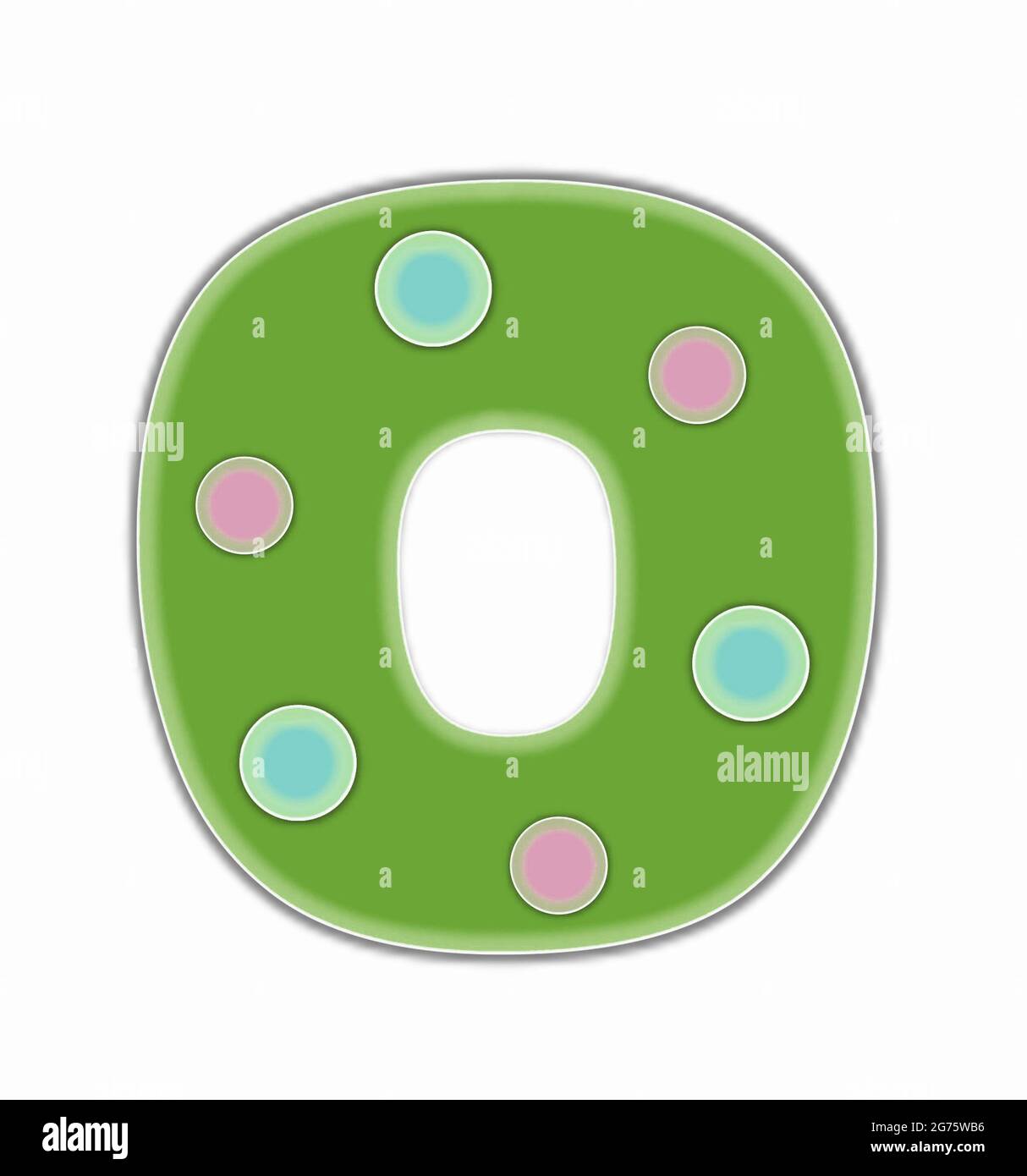 O In The Alphabet Set Purple And Dots Is Purple Outlined In White Letter Is Decorated With Two Toned Round Dots Stock Photo Alamy