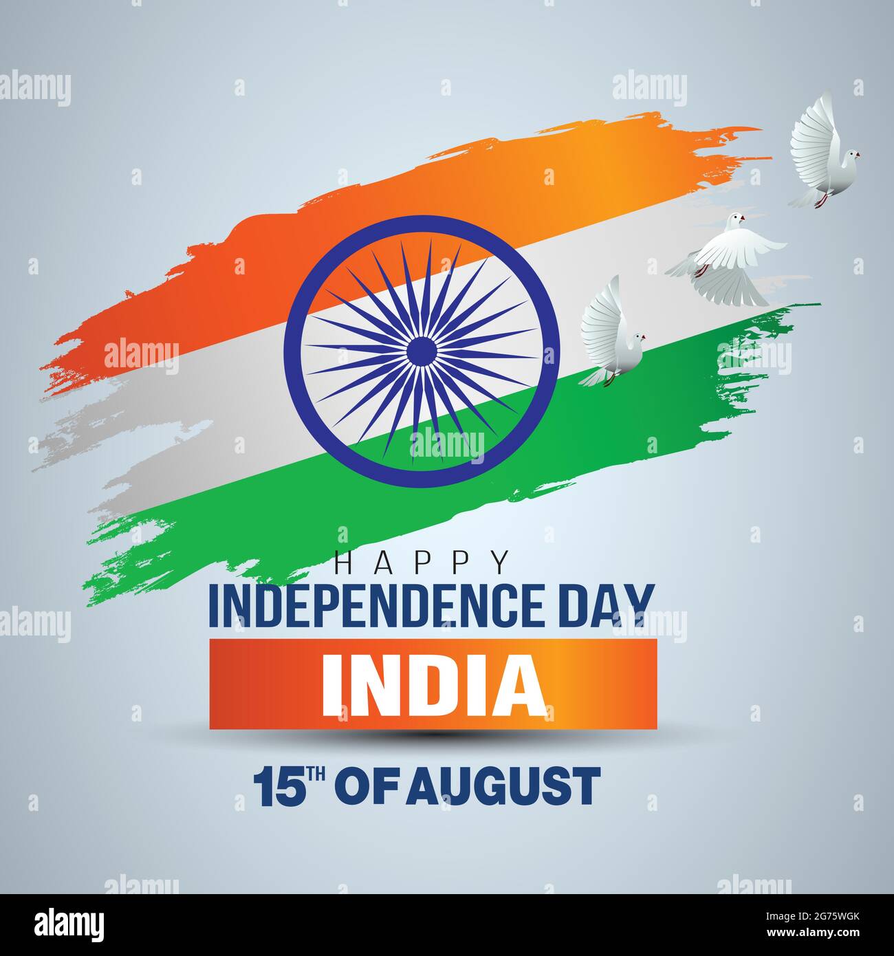 happy independence day India. poster, banner, template design. indian flag  brushed and flying pigeon background. vector illustration Stock Vector  Image & Art - Alamy