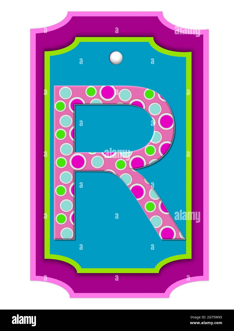 The letter R, in the alphabet set 